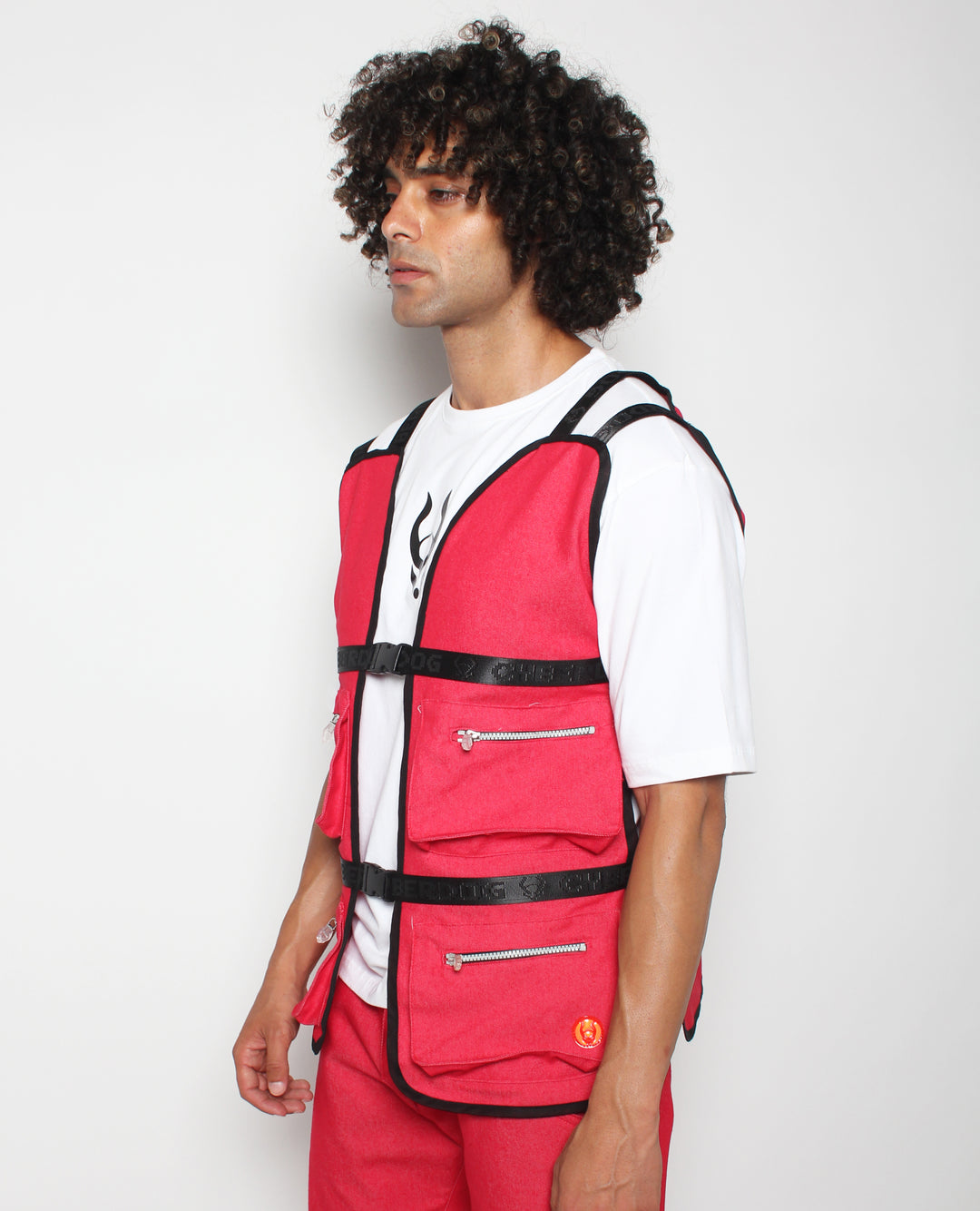 MULTI POCKET GILET / WAISTCOAT RED