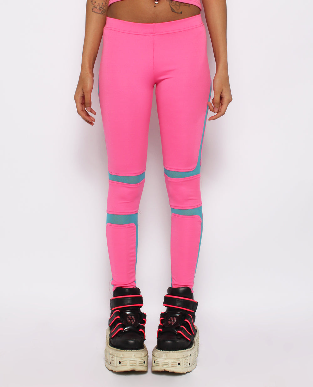 PROTECTION LEGGING PINK / TURQUOISE MESH