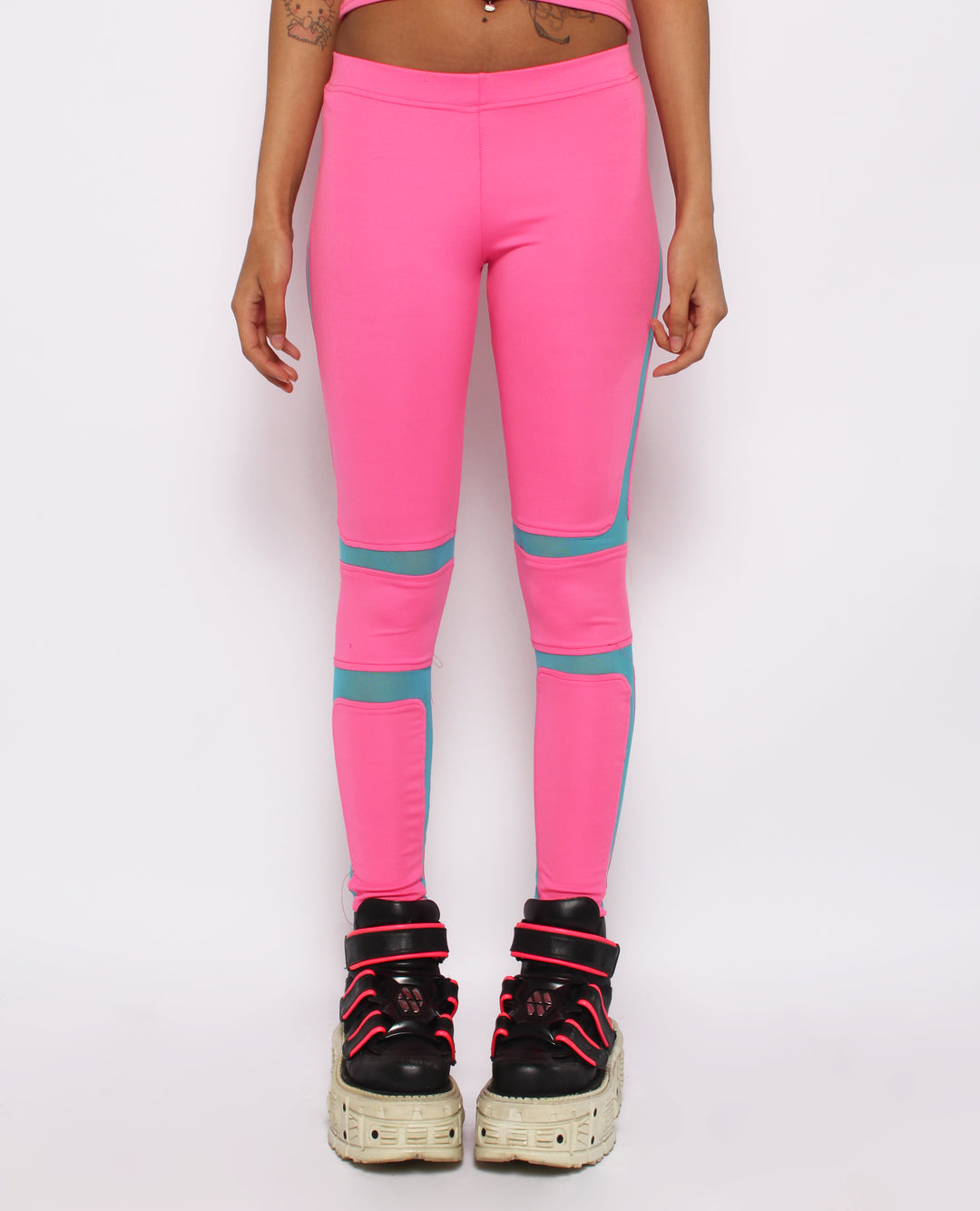 PROTECTION LEGGING PINK / TURQUOISE MESH