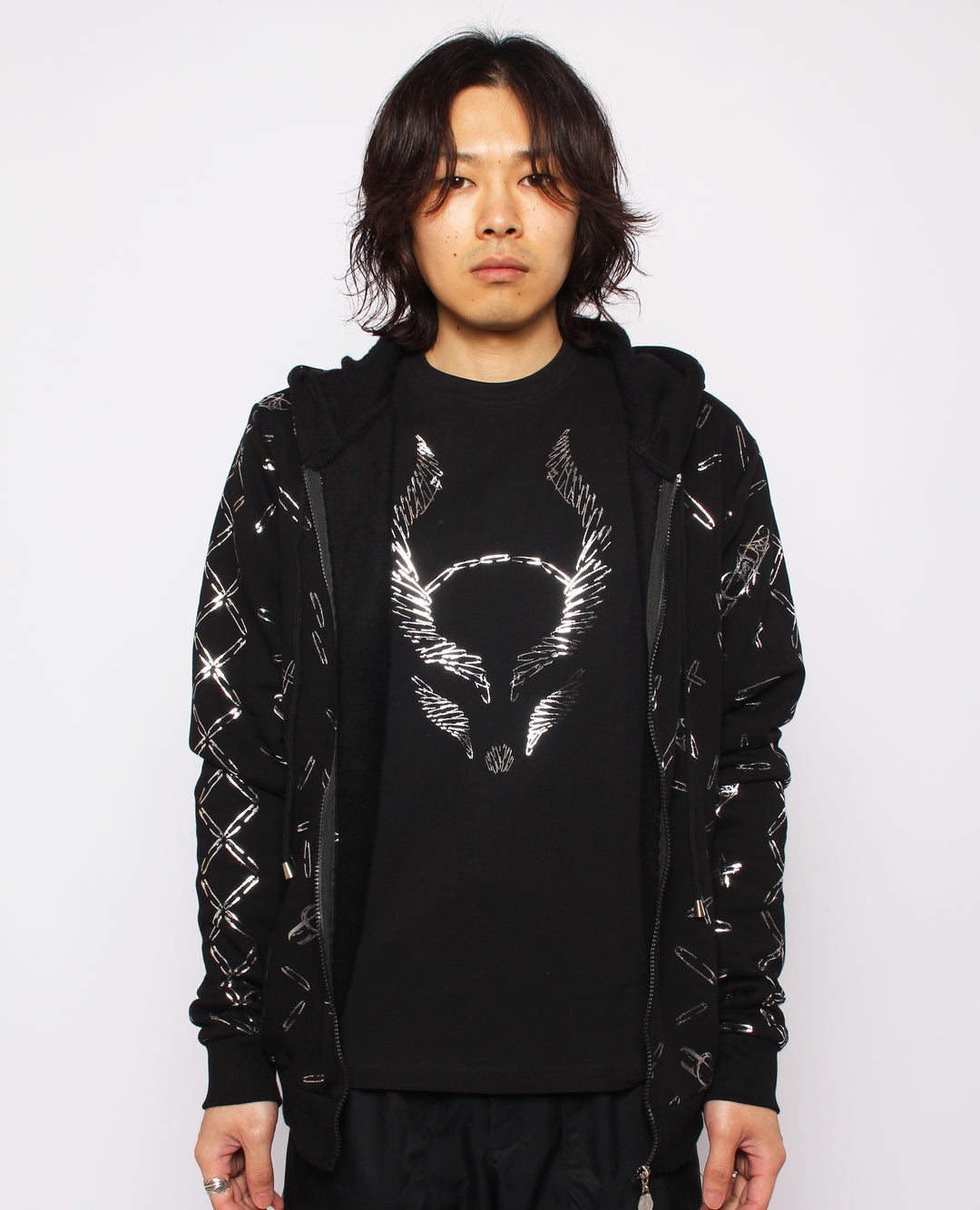 OVERSIZE PUNKTURE ZIP HOODIE