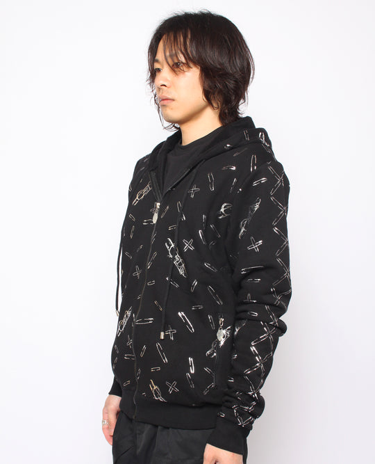 OVERSIZE PUNKTURE ZIP HOODIE