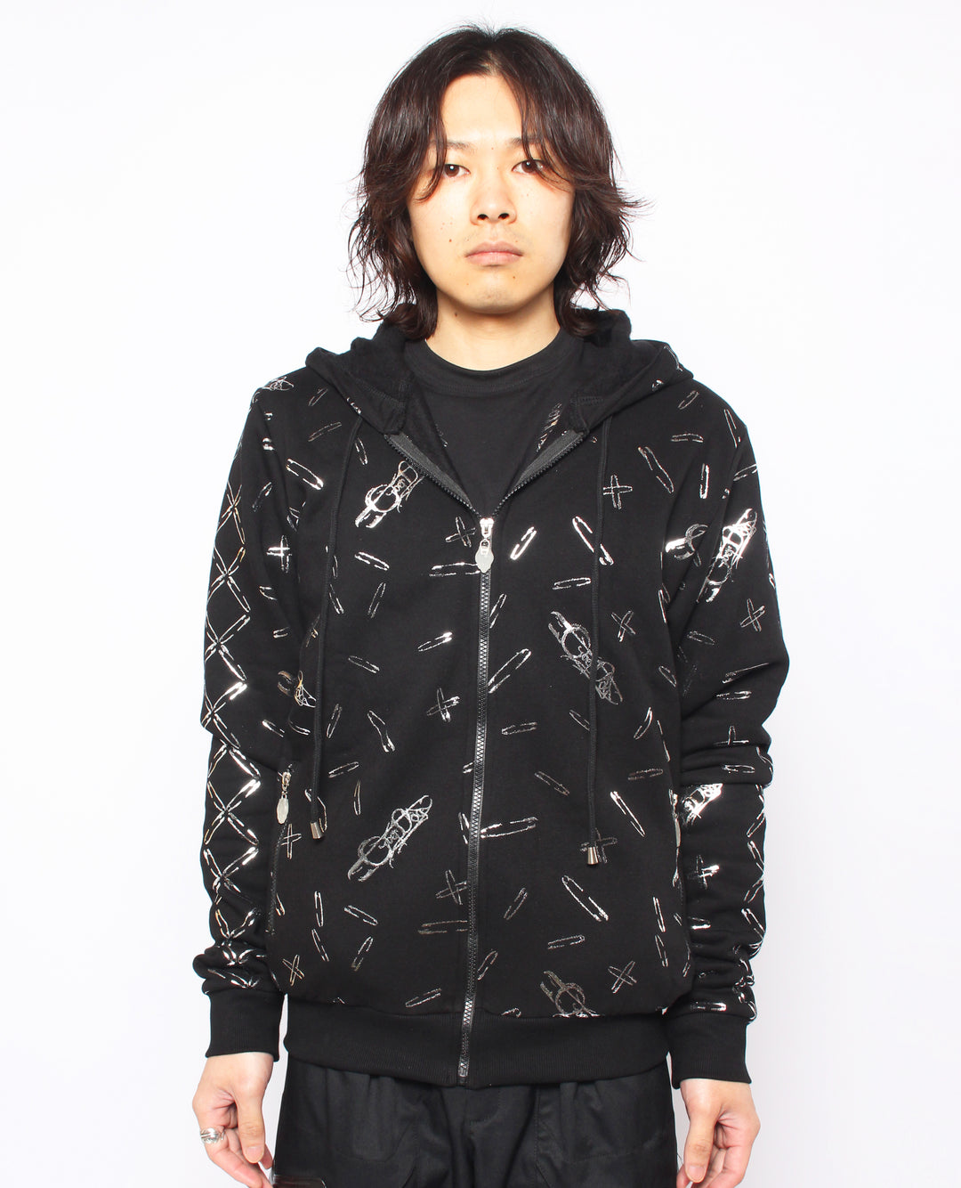 OVERSIZE PUNKTURE ZIP HOODIE