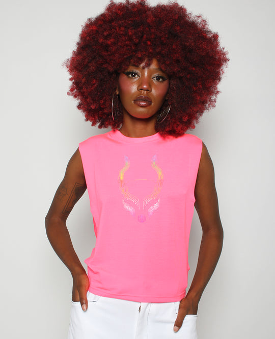 CUT OUT VEST RAINBOW MICROCHIP