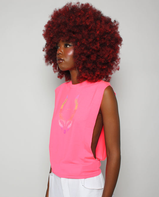 CUT OUT VEST RAINBOW MICROCHIP