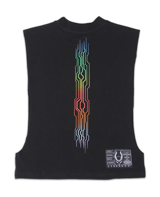 CUT OUT VEST RAINBOW MICROCHIP