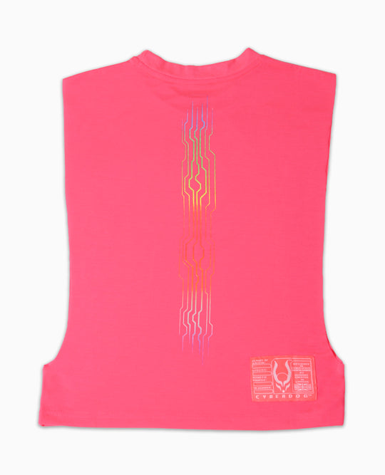 CUT OUT VEST RAINBOW MICROCHIP