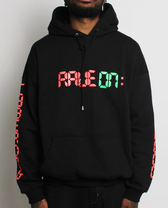 RAVE ON OVERSIZED HOODIE BLACK