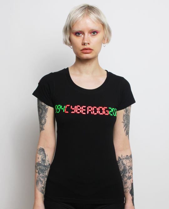 RAVE ON T-SHIRT BLACK WOMENS