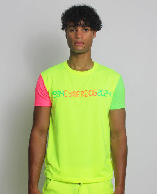 RAVE ON T-SHIRT MUTLI NEON MENS