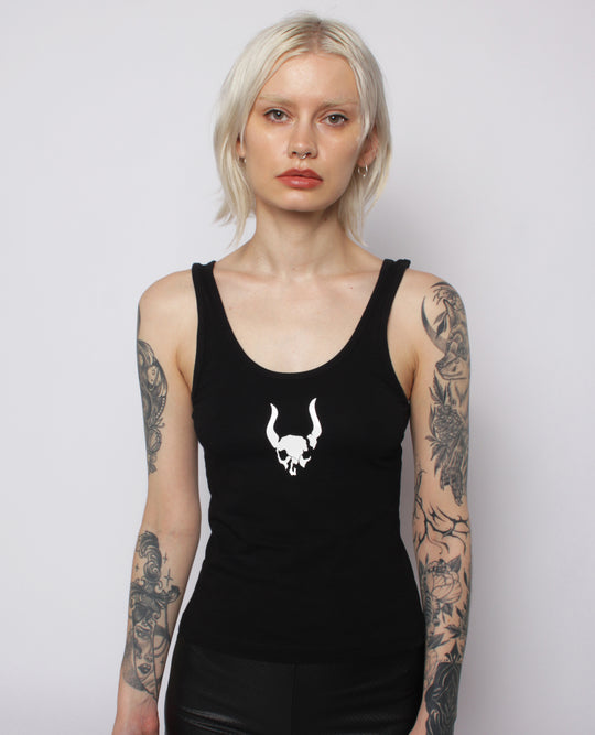 GIRLS SLIM VEST SKULL LOGO