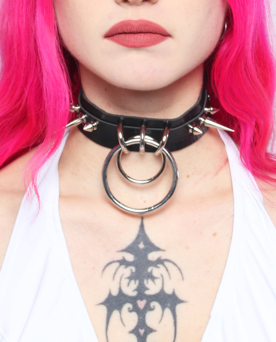SPIKED DOUBLE RING COLLAR