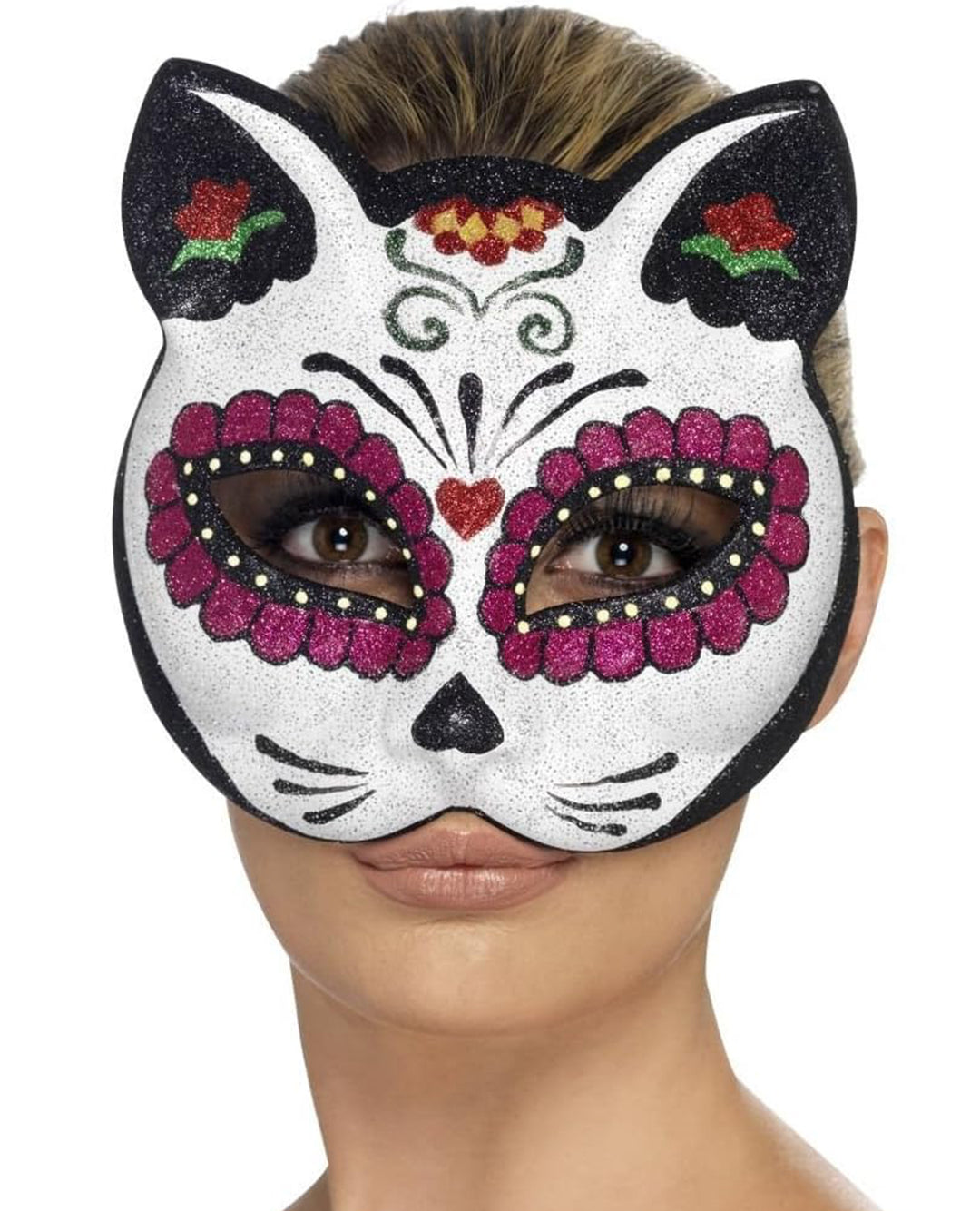 SUGAR SKULL CAT GLITTER EYEMASK