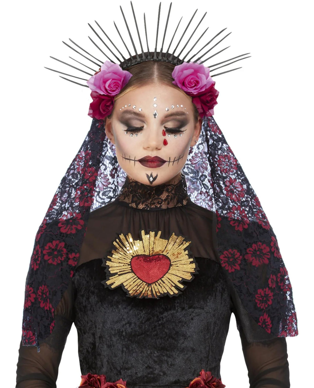 DELUXE SUNBURST DAY OF THE DEAD HEADBAND