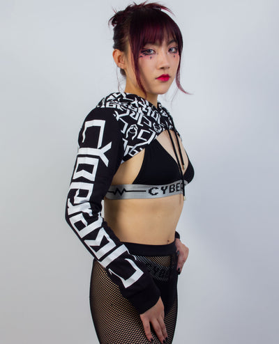 Super Cropped Hoodie Ambigram Black