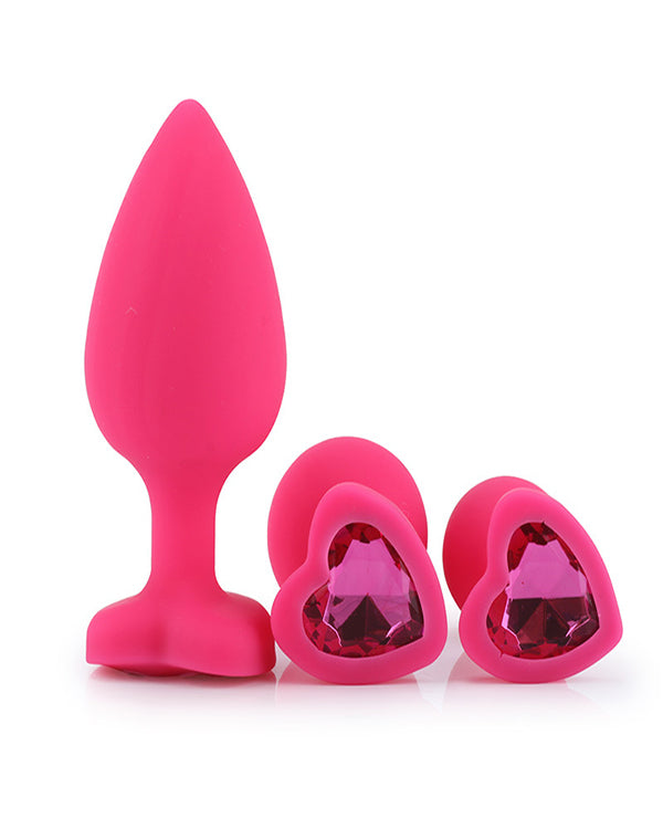 SILICONE HEART BUTT PLUG.