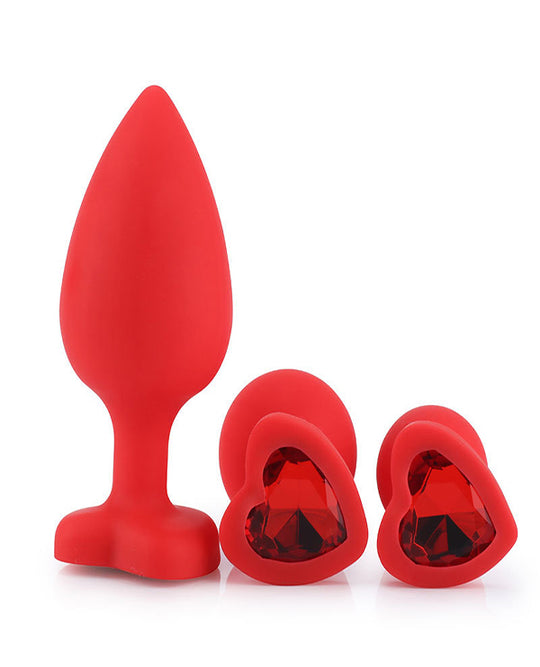 SILICONE HEART BUTT PLUG.