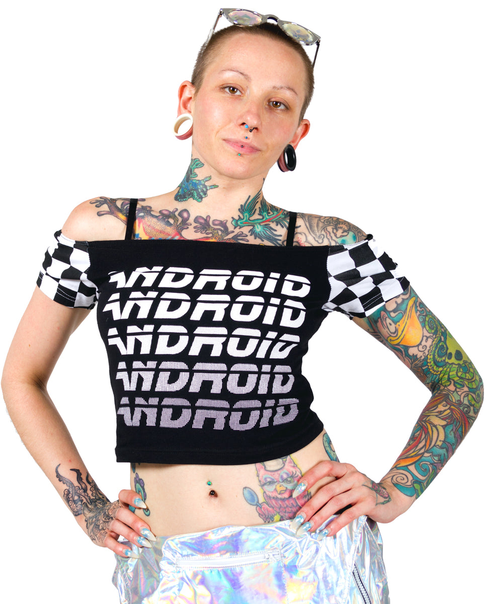ANDROID ELLE CROP TOP | Cyberdog London by Cyberdog - Rave clothing ...