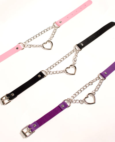 CHAIN HEART COLLAR.