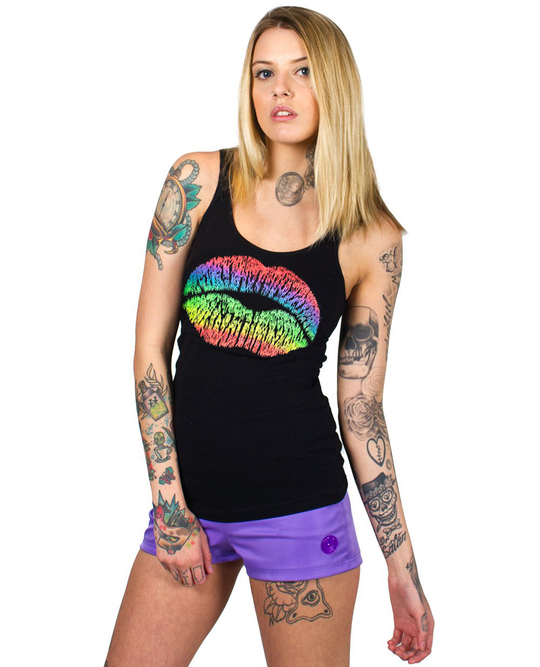 GIRLS VEST RAINBOW LIPS.