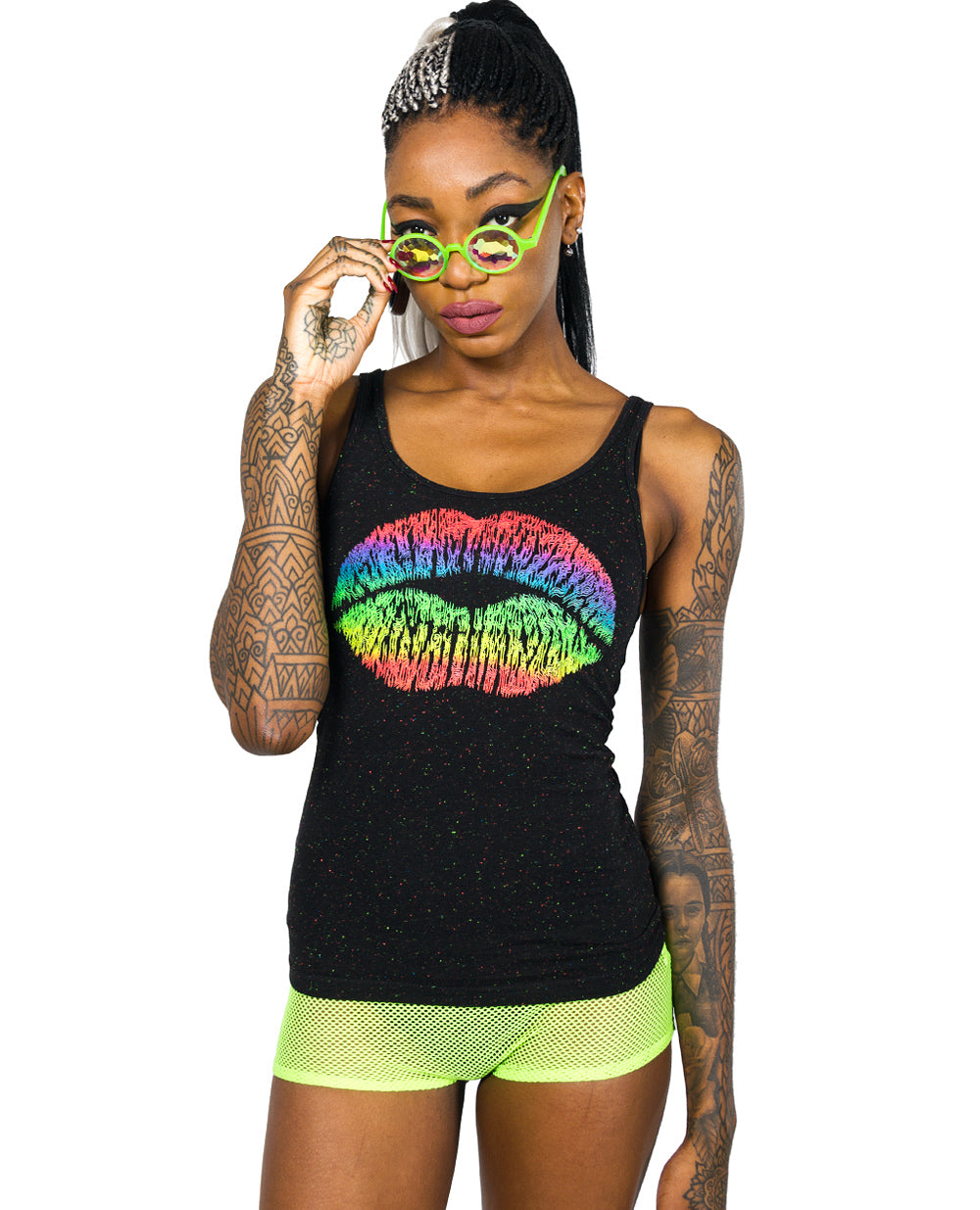 GIRLS VEST RAINBOW LIPS.