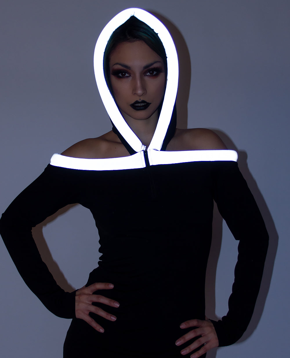 Hoodie off shoulder deals