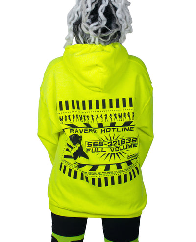 OVERSIZE RAVERS HOTLINE HOODY.