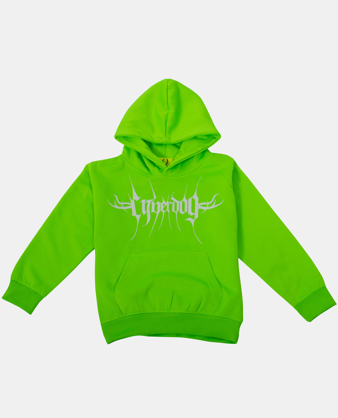 KIDS HOODIE CYBERLUX FLUO GREEN FRONT