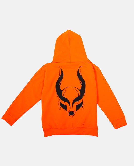 KIDS HOODIE CYBERLUX FLUO ORANGE BACK