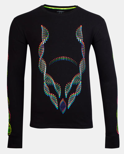 MENS L/S CYBERDOG DNA BLACK/ MULTI NEON FRONT