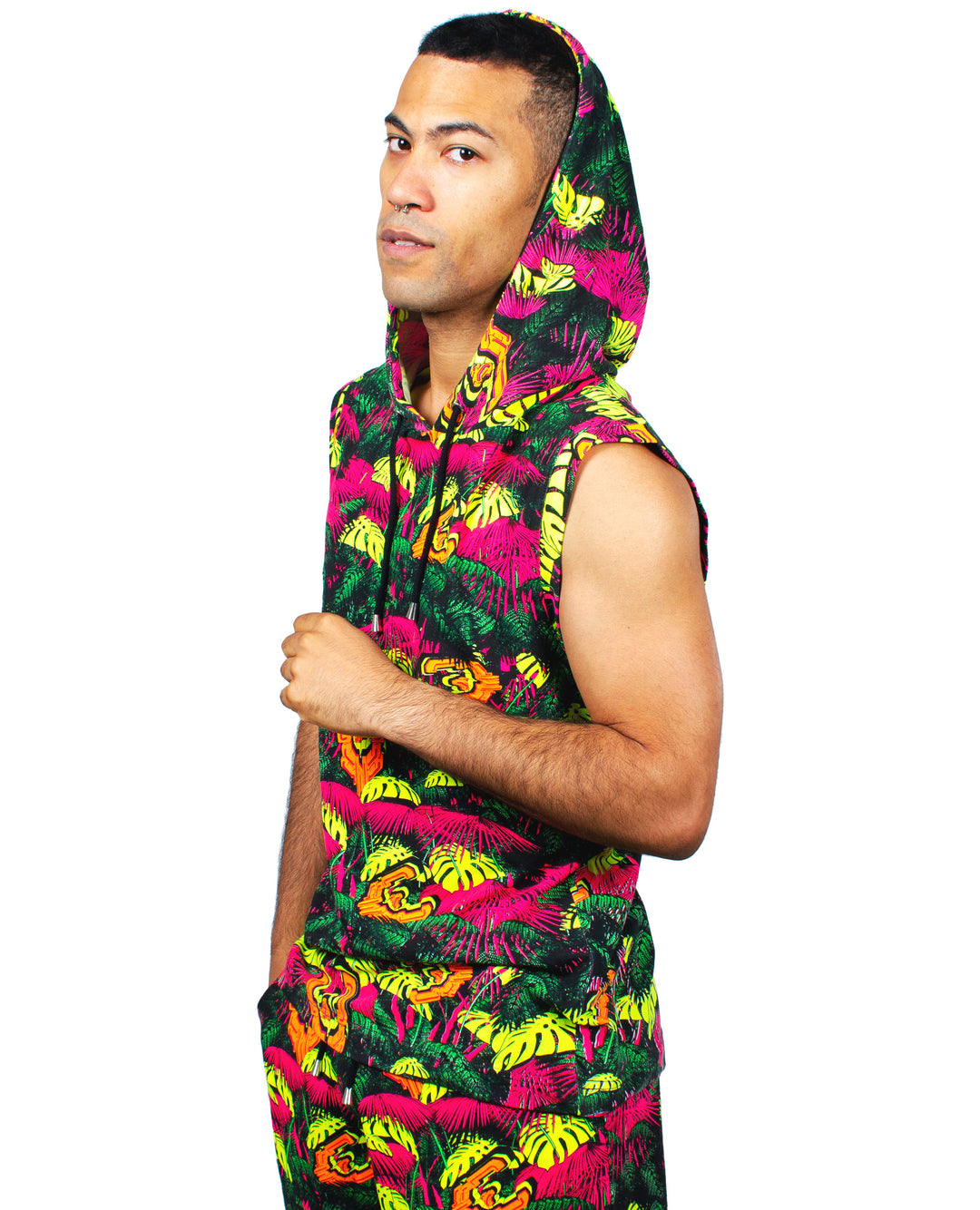 MENS TECH VEST NEON JUNGLE.