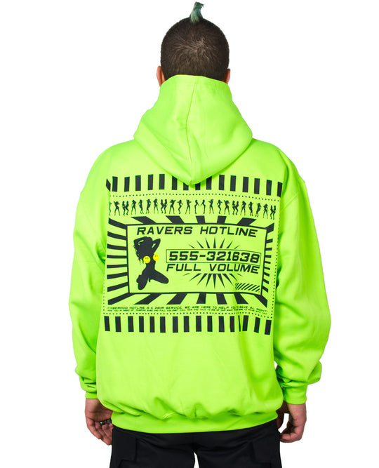 OVERSIZE RAVERS HOTLINE HOODY.