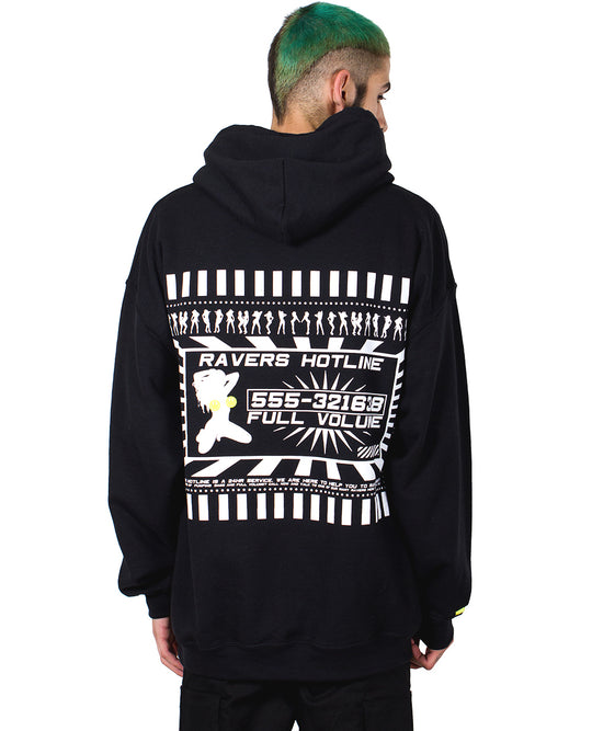 OVERSIZE RAVERS HOTLINE HOODY.