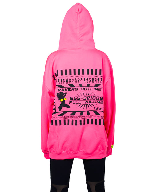 OVERSIZE RAVERS HOTLINE HOODY.