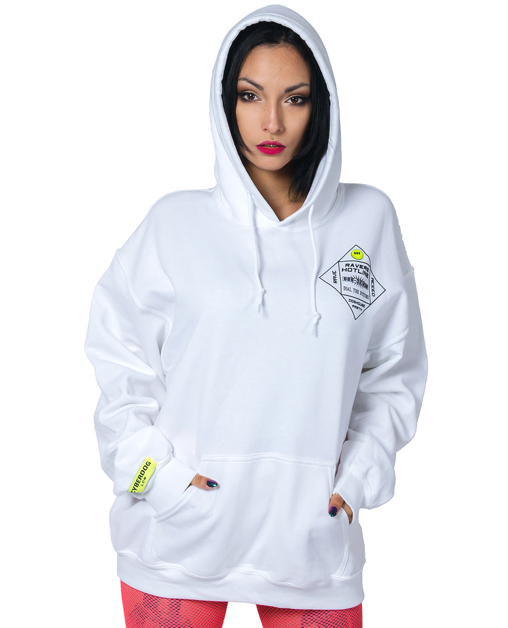 OVERSIZE RAVERS HOTLINE HOODY by Cyberdog - Rave clothing