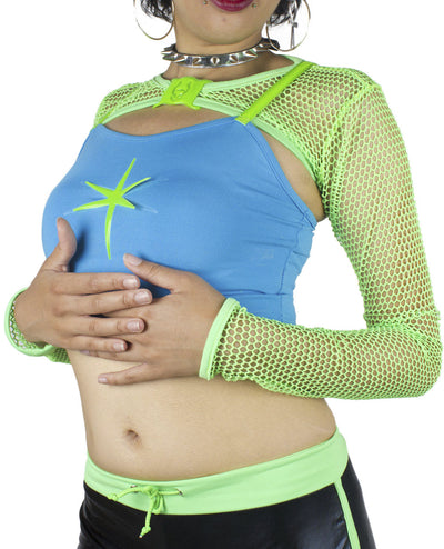 ROCKER MESH SHRUG.