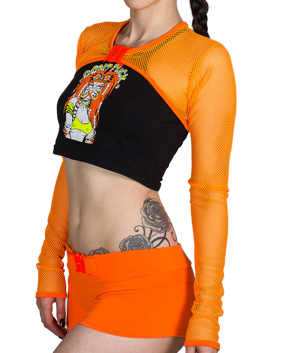 ROCKER MESH SHRUG.