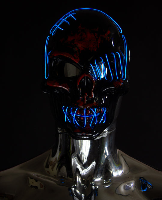 STITCHED SKULL LIGHT UP MASK