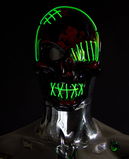 STITCHED SKULL LIGHT UP MASK