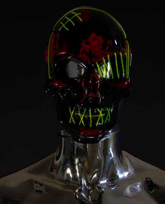 STITCHED SKULL LIGHT UP MASK