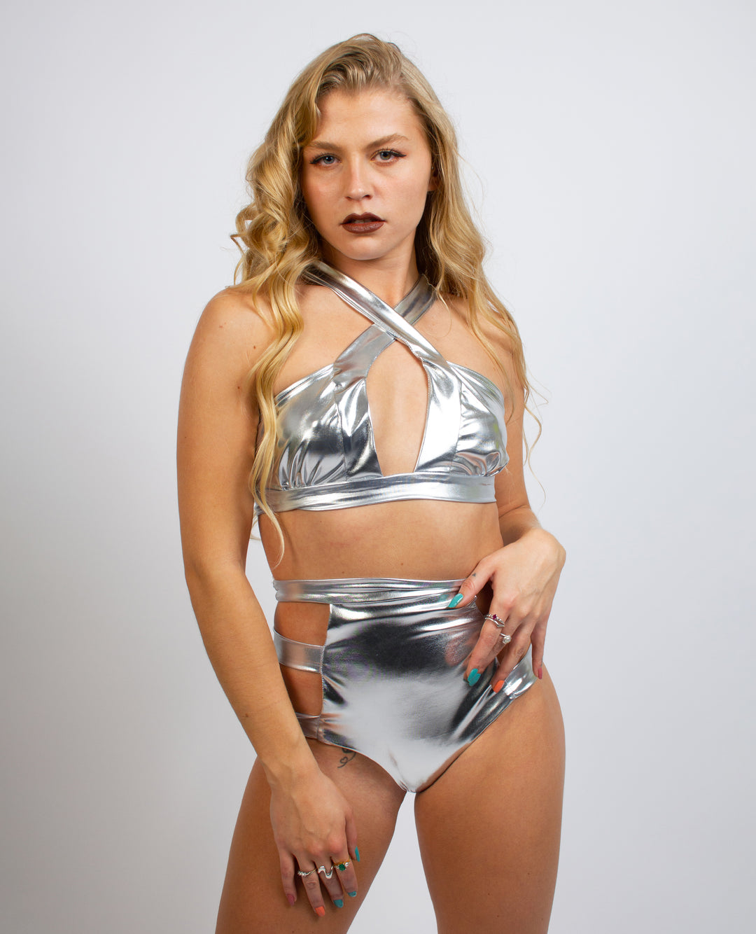 CADET BRALET GOLD WET LOOK FRONT