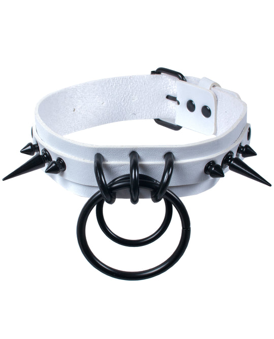 SPIKED DOUBLE RING COLLAR.