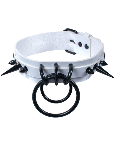 SPIKED DOUBLE RING COLLAR.