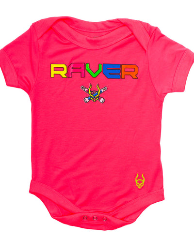 BABY GROW RAVER LOGO.