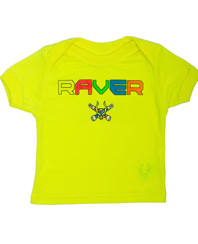 BABY TEE RAVER LOGO.