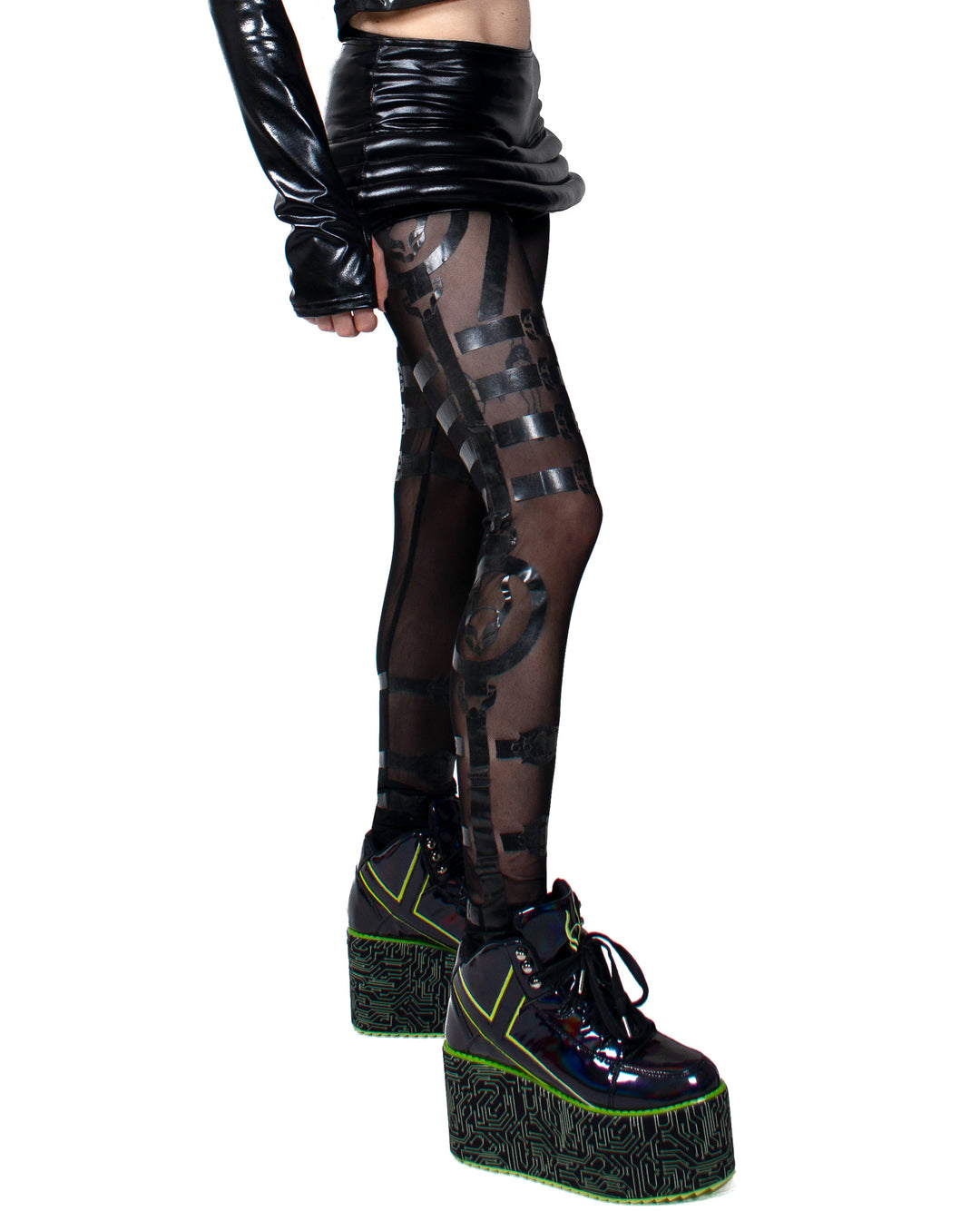MESH BONDAGE LEGGINGS.