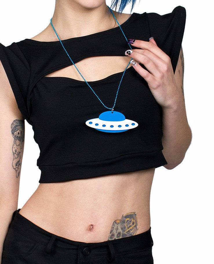 UFO PERSPEX NECKLACE.