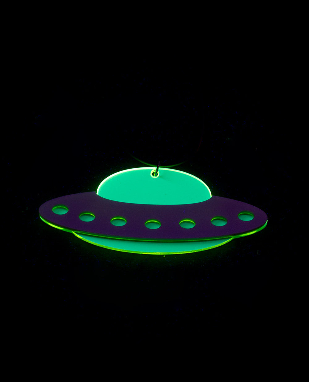 UFO PERSPEX NECKLACE.